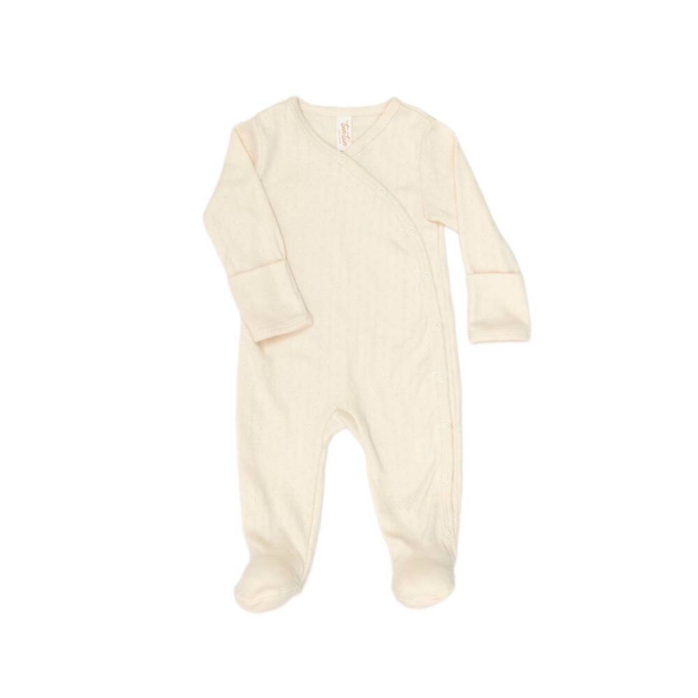 NEW TUN TUN girl's milan footed jumpsuit in white swan